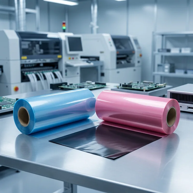 Antistatic, conductive and VCI plastic film used for electronic and industrial component protection